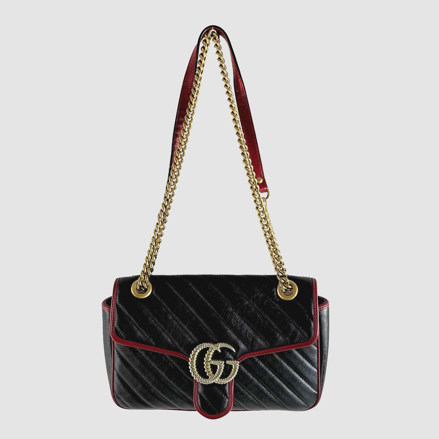 GUCCI GG Marmont Flap Diagonal Quilted Leather Small