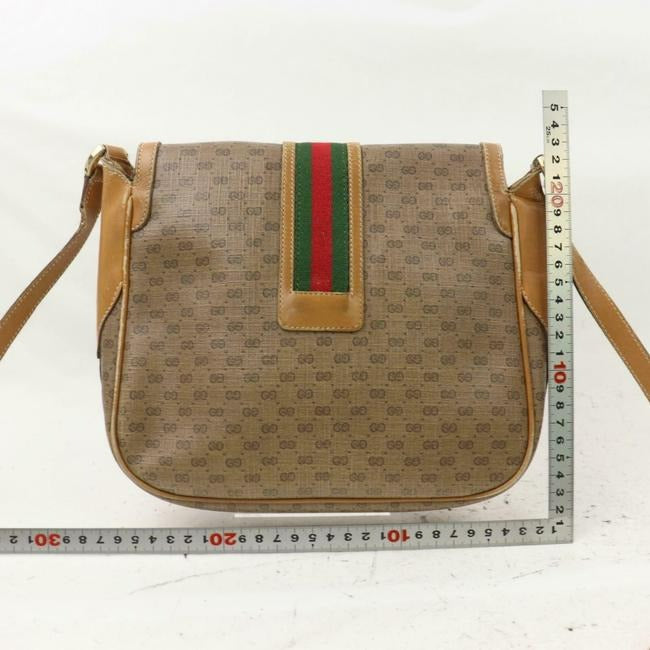 Gucci Vintage Line Cross Bodyshoulder Brown Micro Guccissima Print On Camel Coated Canvas With Camel