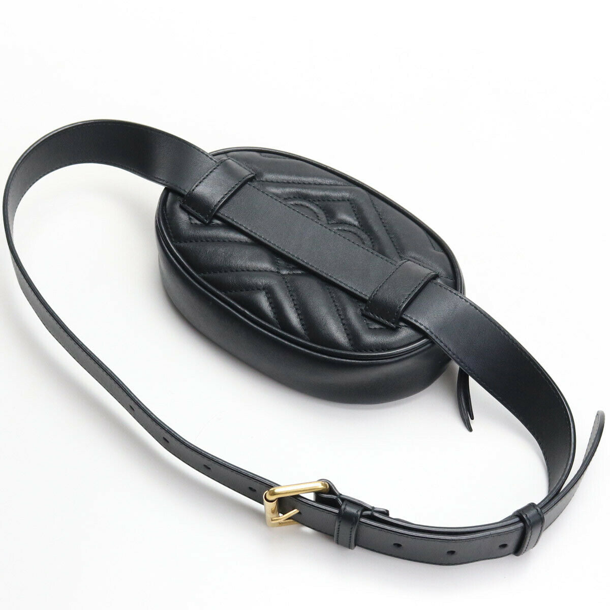 Gucci GG Marmont Matelasse Leather Belt Bag in Black