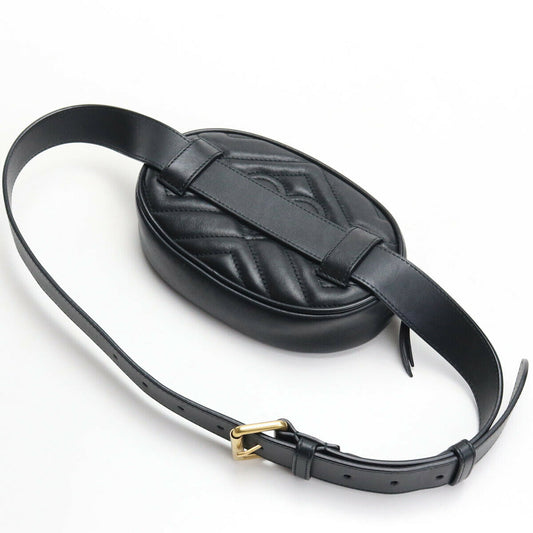 Gucci GG Marmont Matelasse Leather Belt Bag in Black