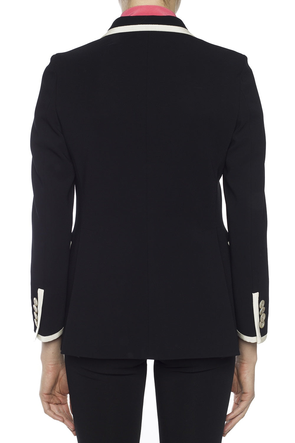 Gucci Black Cady Blazer with White Trim