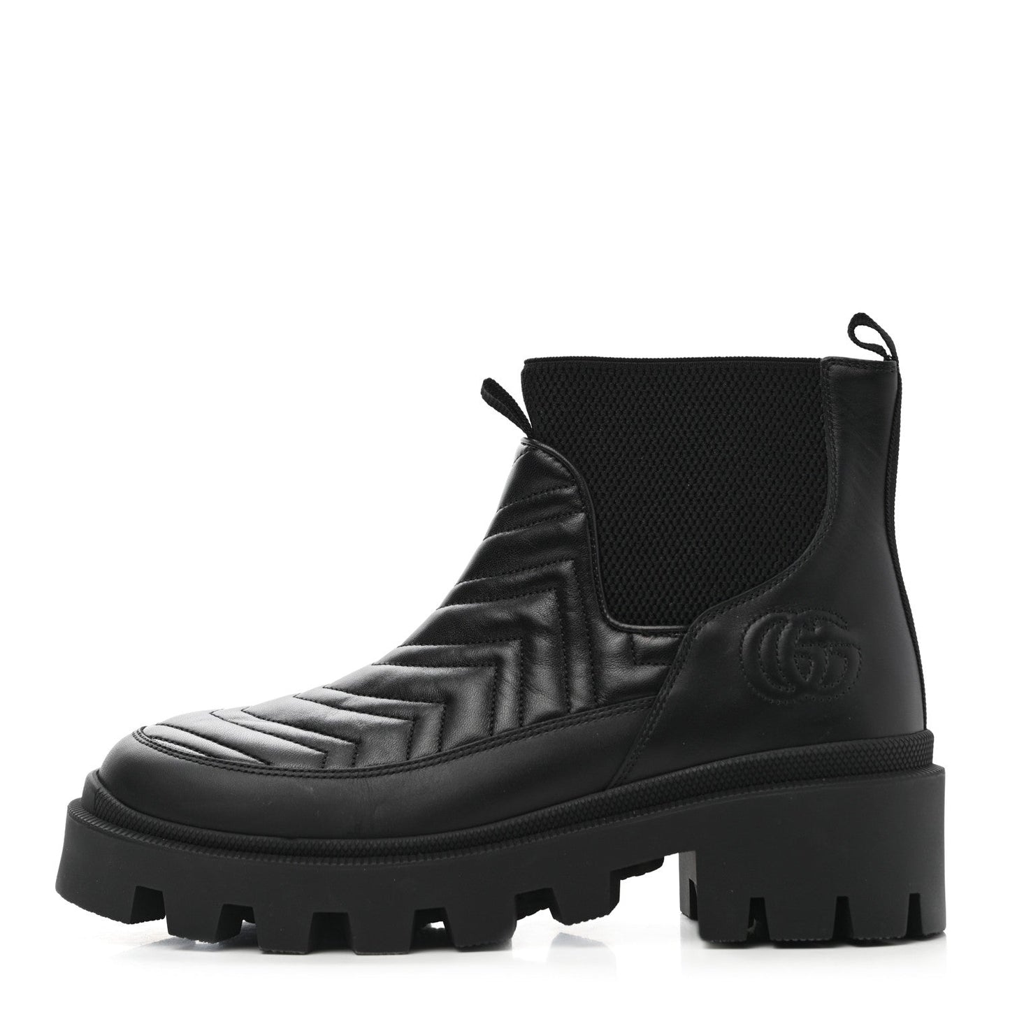Gucci Nappa Matelasse Frances Chelsea Boots in Black