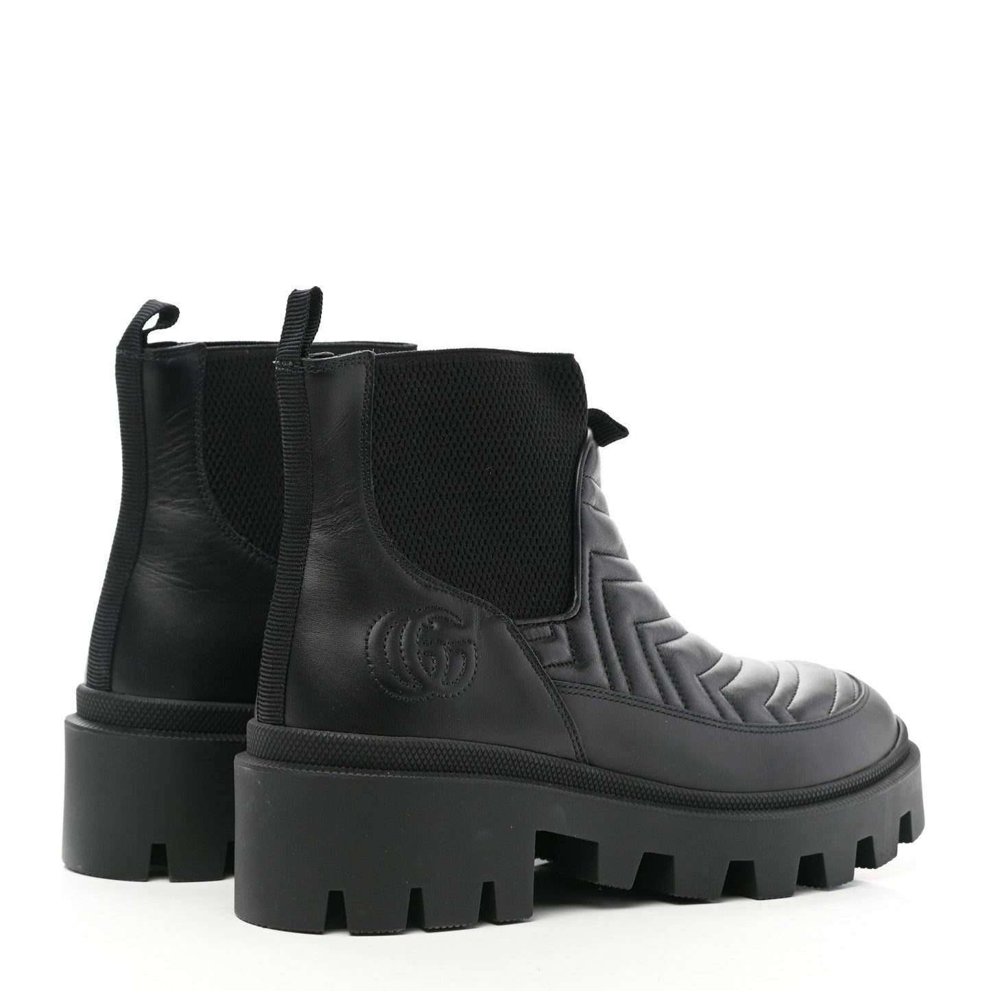 Gucci Nappa Matelasse Frances Chelsea Boots in Black