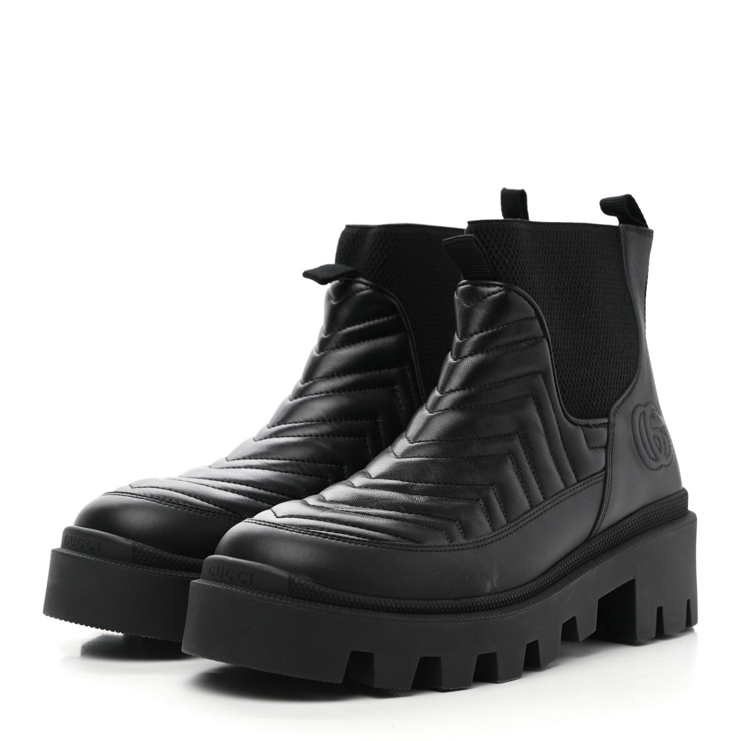Gucci Nappa Matelasse Frances Chelsea Boots in Black