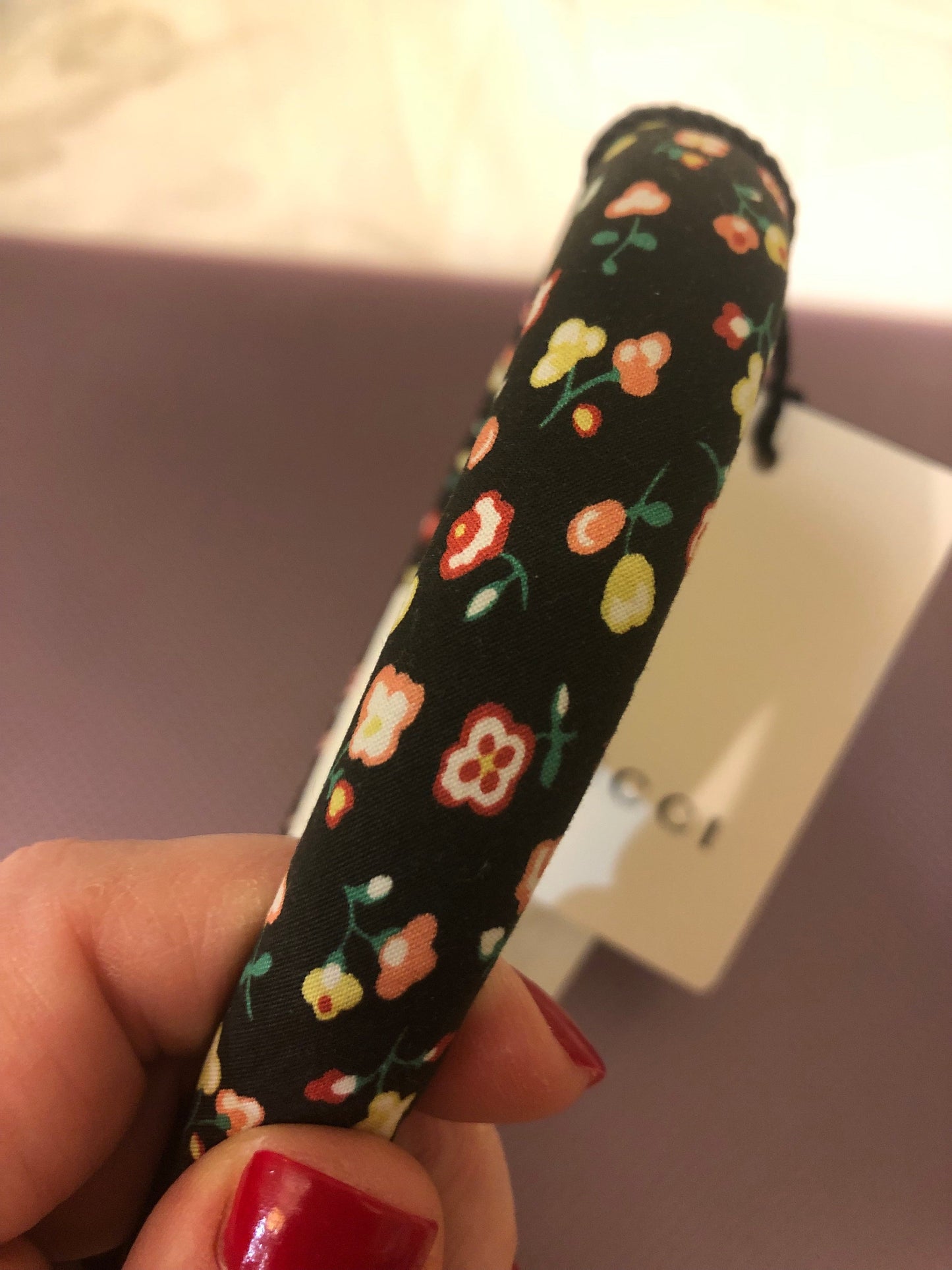 Gucci Liberty Floral Headband in Black
