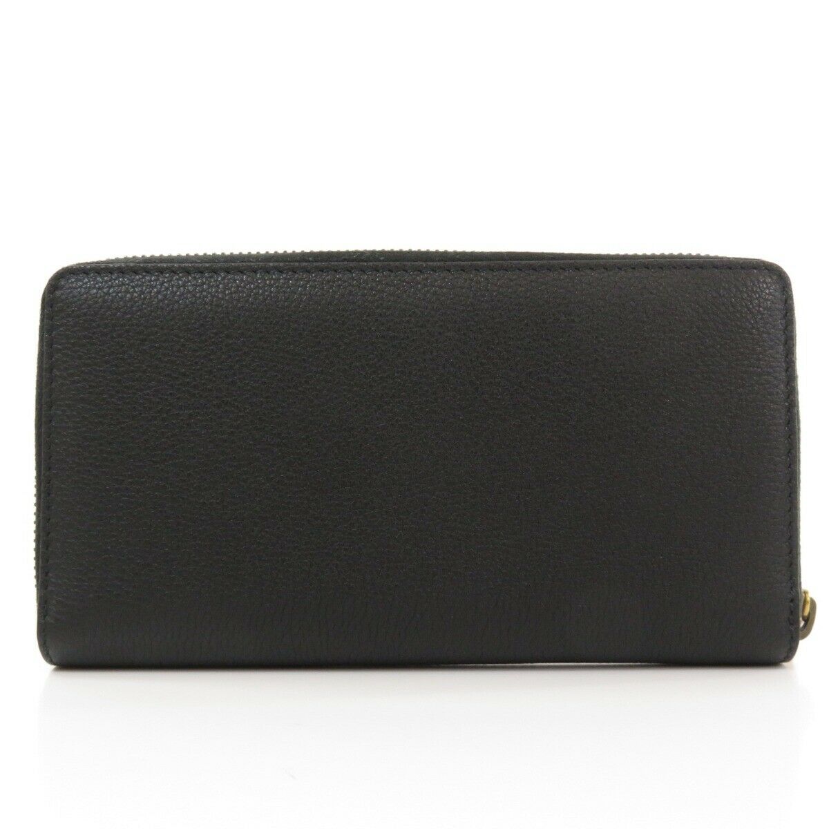 Gucci Printed Logo Leather Zip Around Wallet in Black