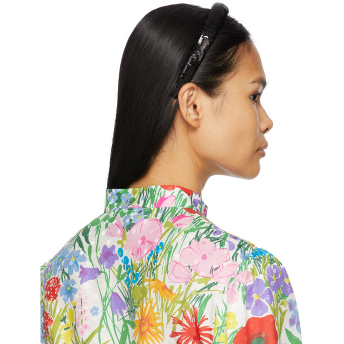 Gucci Sequin Satin Hairband in Black