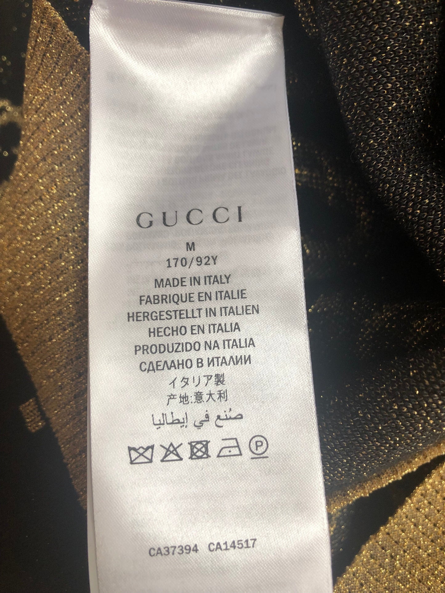 Gucci A Line Skirt in Black with Gold Lamé