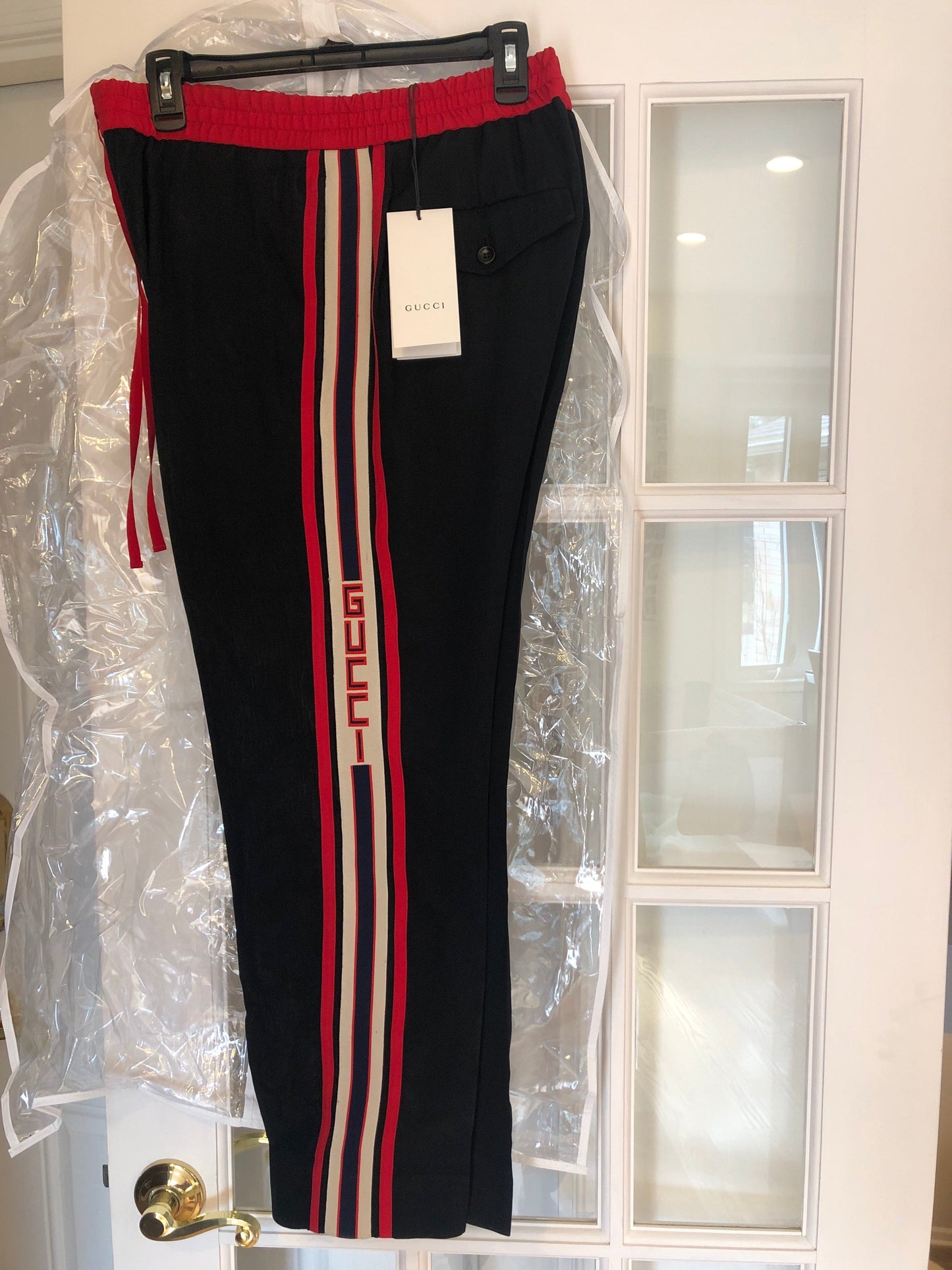 Gucci Side Logo Trim Jogger Pants in Black
