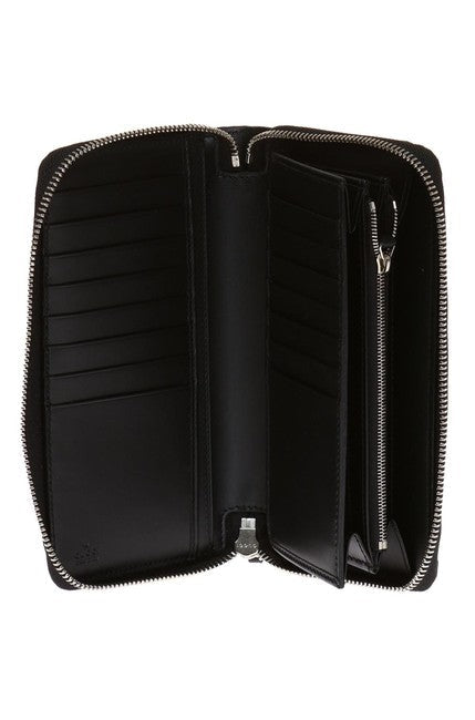 Gucci Guccissima with Web Zip Around Wallet in Black
