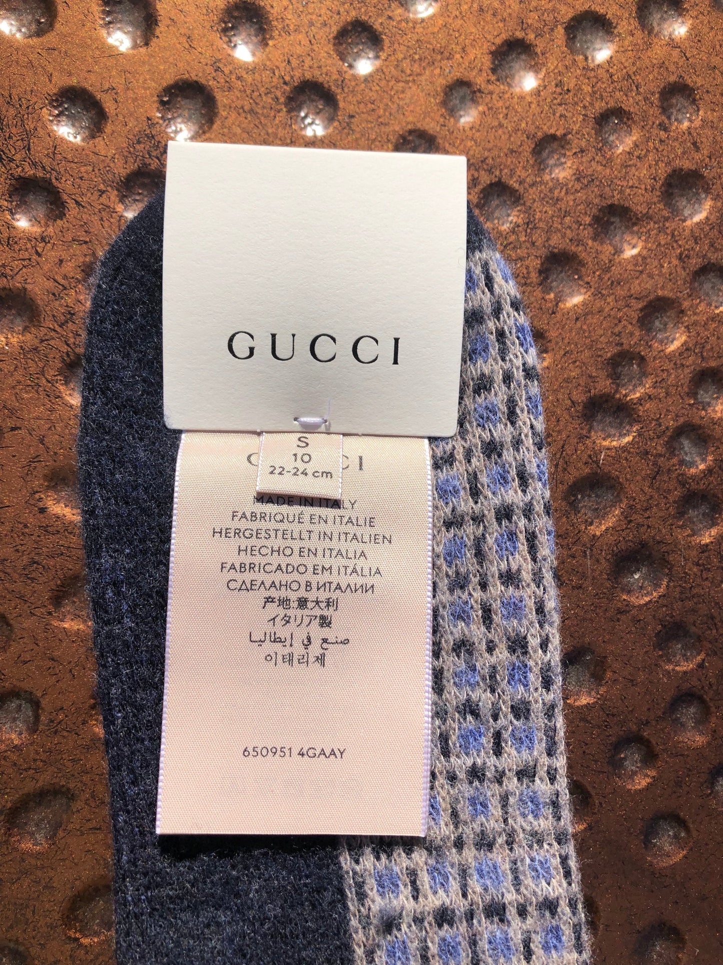 Gucci Soft Combed Wool Knee High Socks in Blue