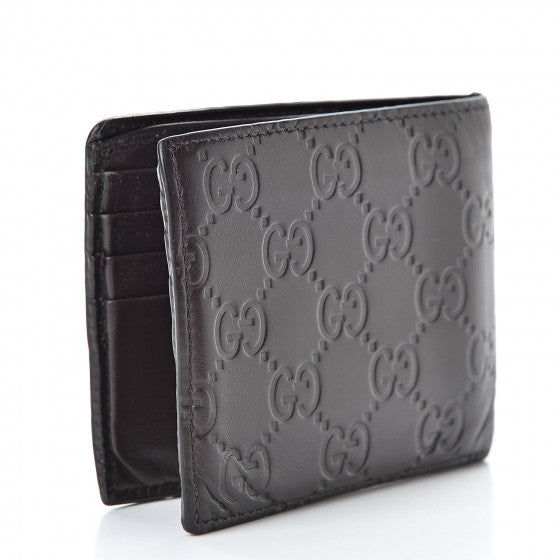 Gucci Signature Leather Bi-fold Wallet in Brown