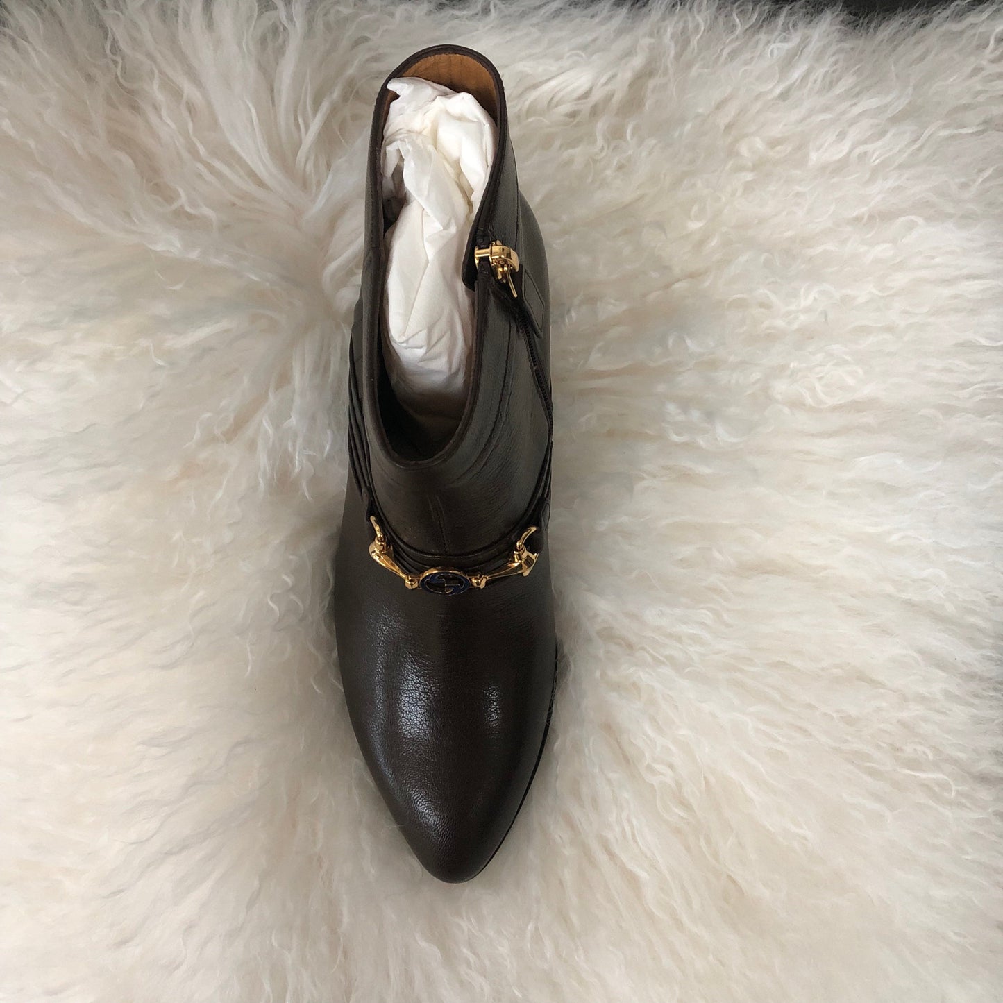 Gucci Horsebit Ankle Boots in Brown
