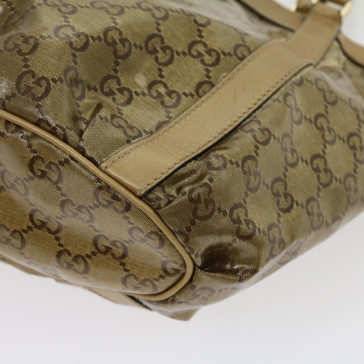 GUCCI GG Canvas Tote Bag Beige Gold 211983204991  bs1798