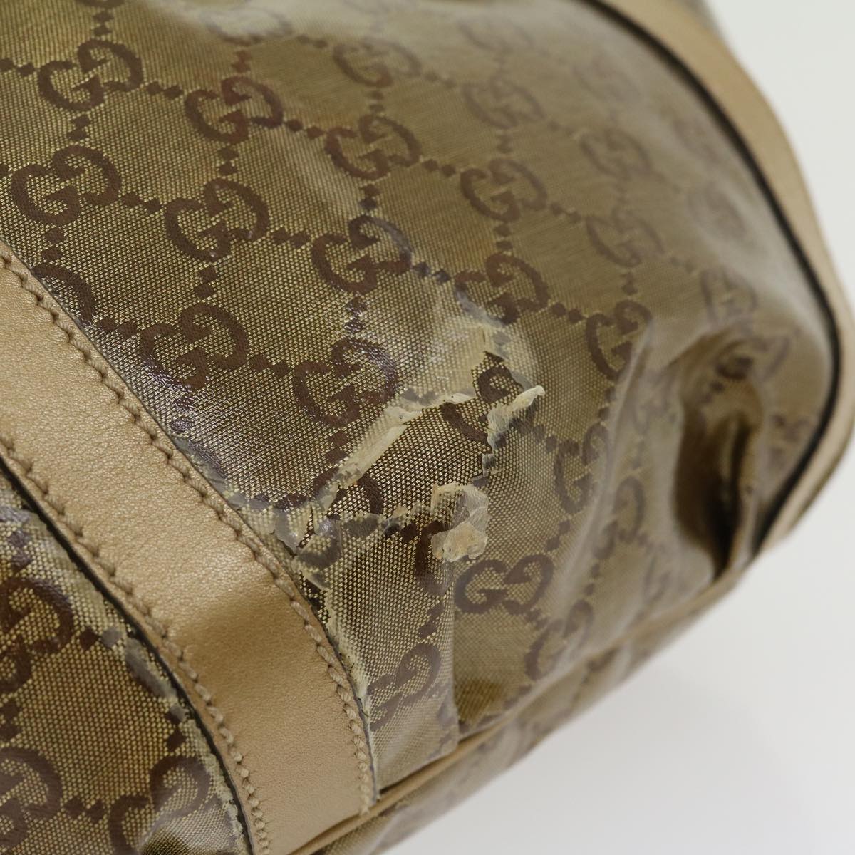 GUCCI GG Canvas Tote Bag Beige Gold 211983204991  bs1798