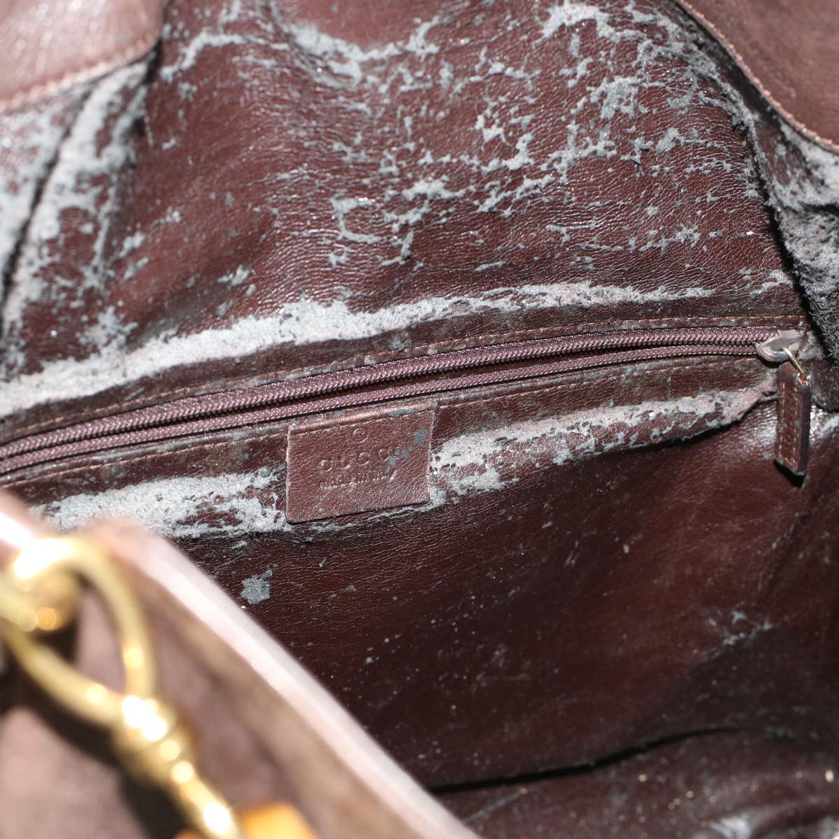 Gucci Bamboo Hand Bag Leather 2way Brown 0011577  bs5919