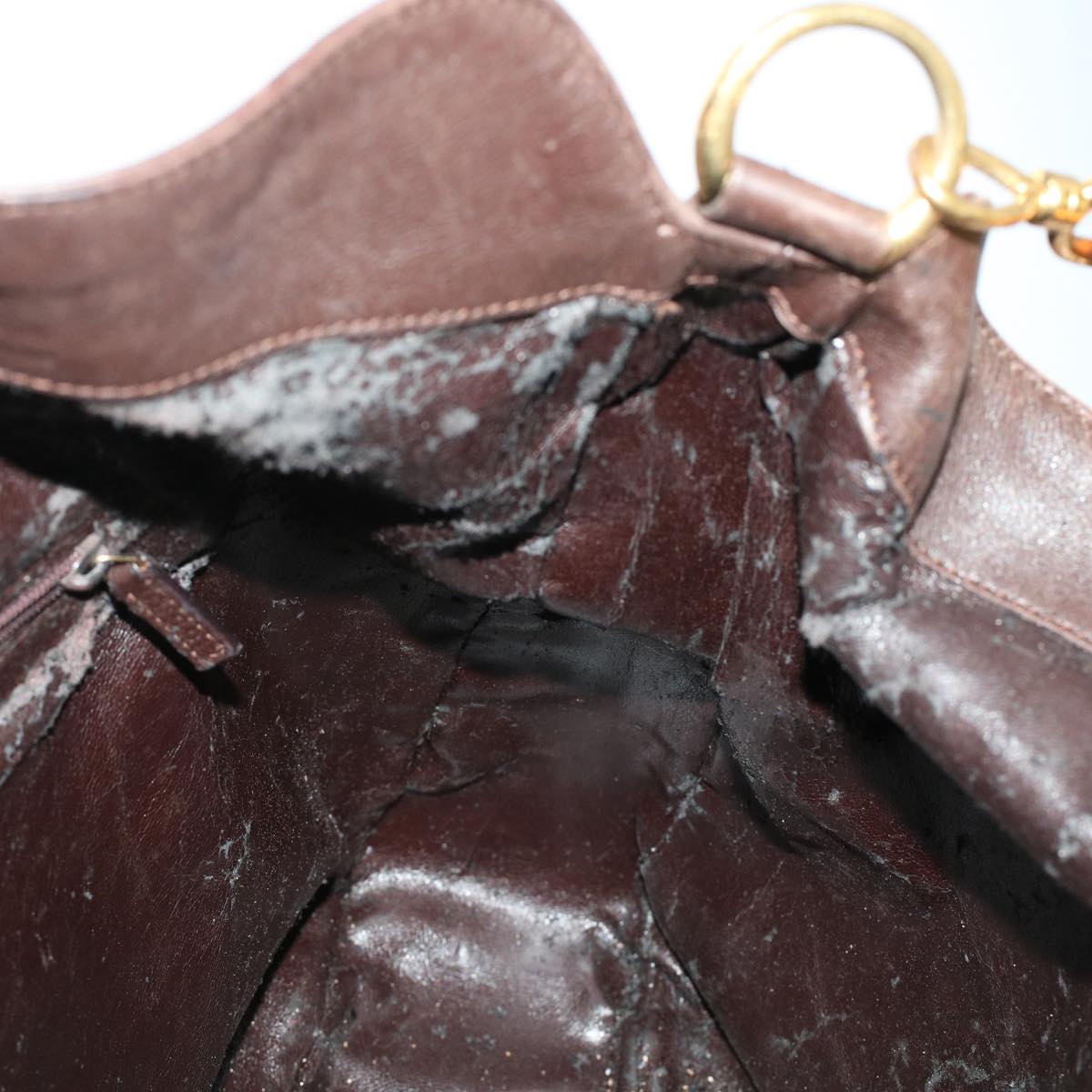 Gucci Bamboo Hand Bag Leather 2way Brown 0011577  bs5919