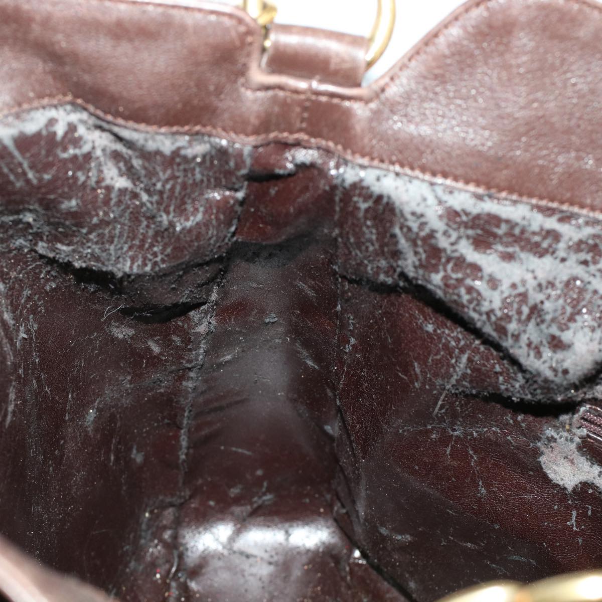 Gucci Bamboo Hand Bag Leather 2way Brown 0011577  bs5919