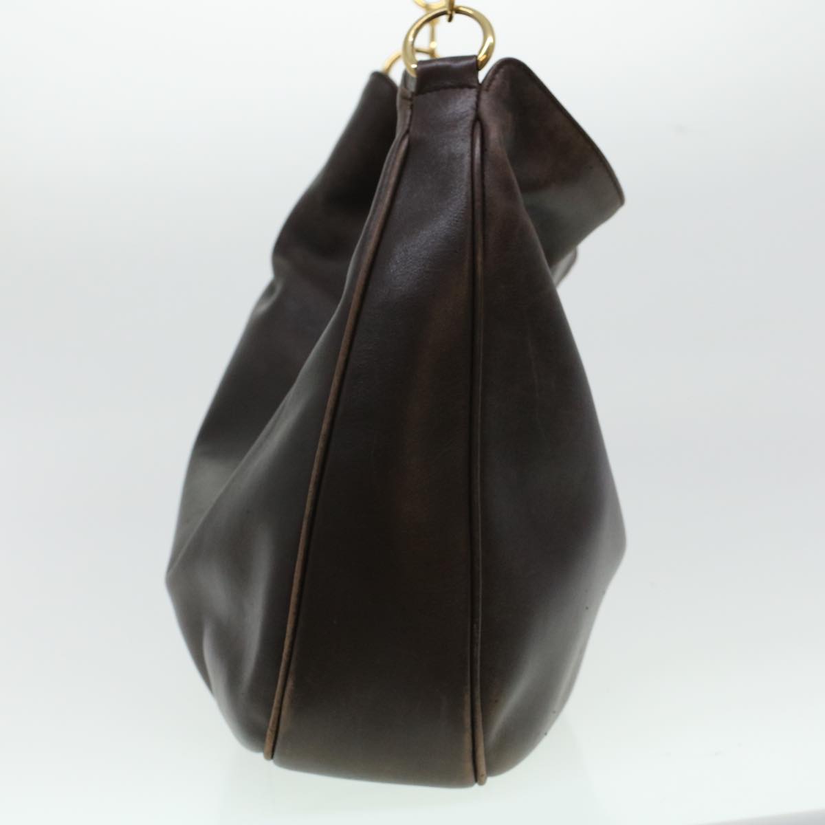 Gucci Bamboo Hand Bag Leather 2way Brown 0011577  bs5919