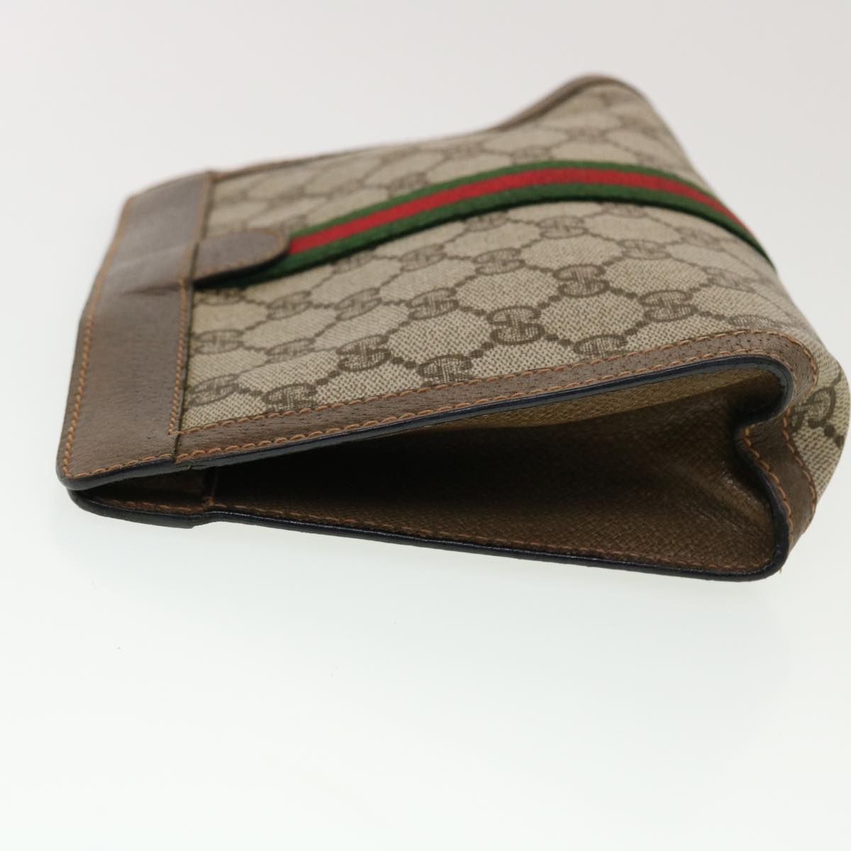 GUCCI GG Canvas Web Sherry Line Clutch Bag Beige Red Green 89.01.001  bs5999