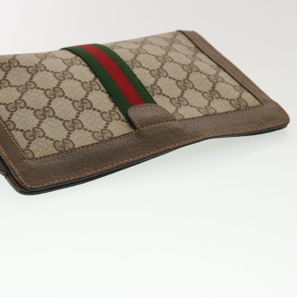 GUCCI GG Canvas Web Sherry Line Clutch Bag Beige Red Green 89.01.001  bs5999
