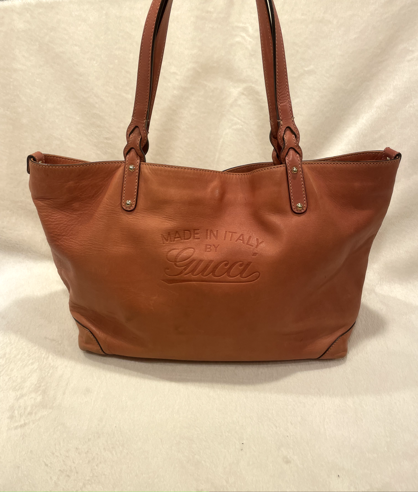 Gucci Brown Craft Leather Tote w Detachable Python Wallet