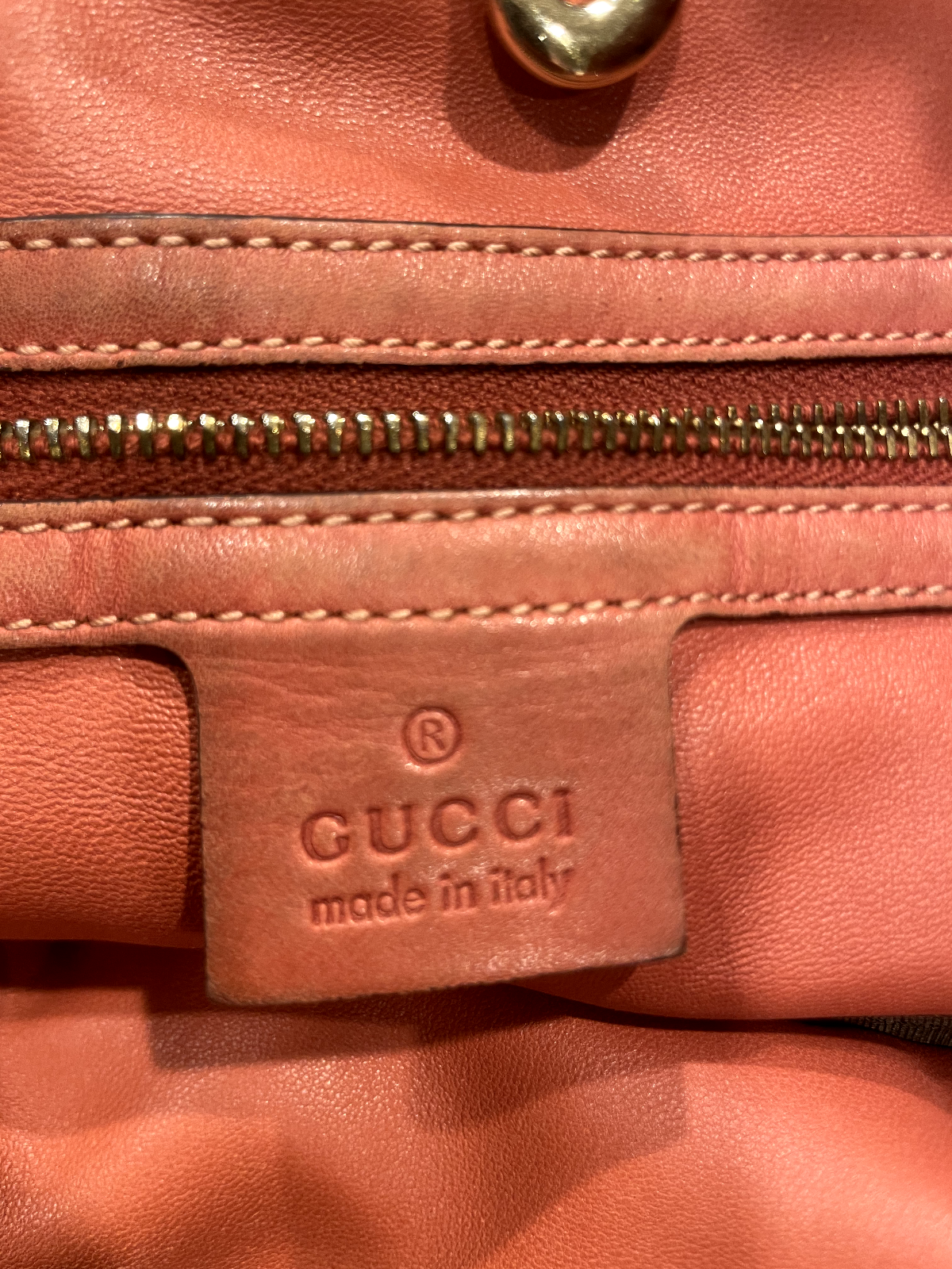 Gucci Brown Craft Leather Tote w Detachable Python Wallet