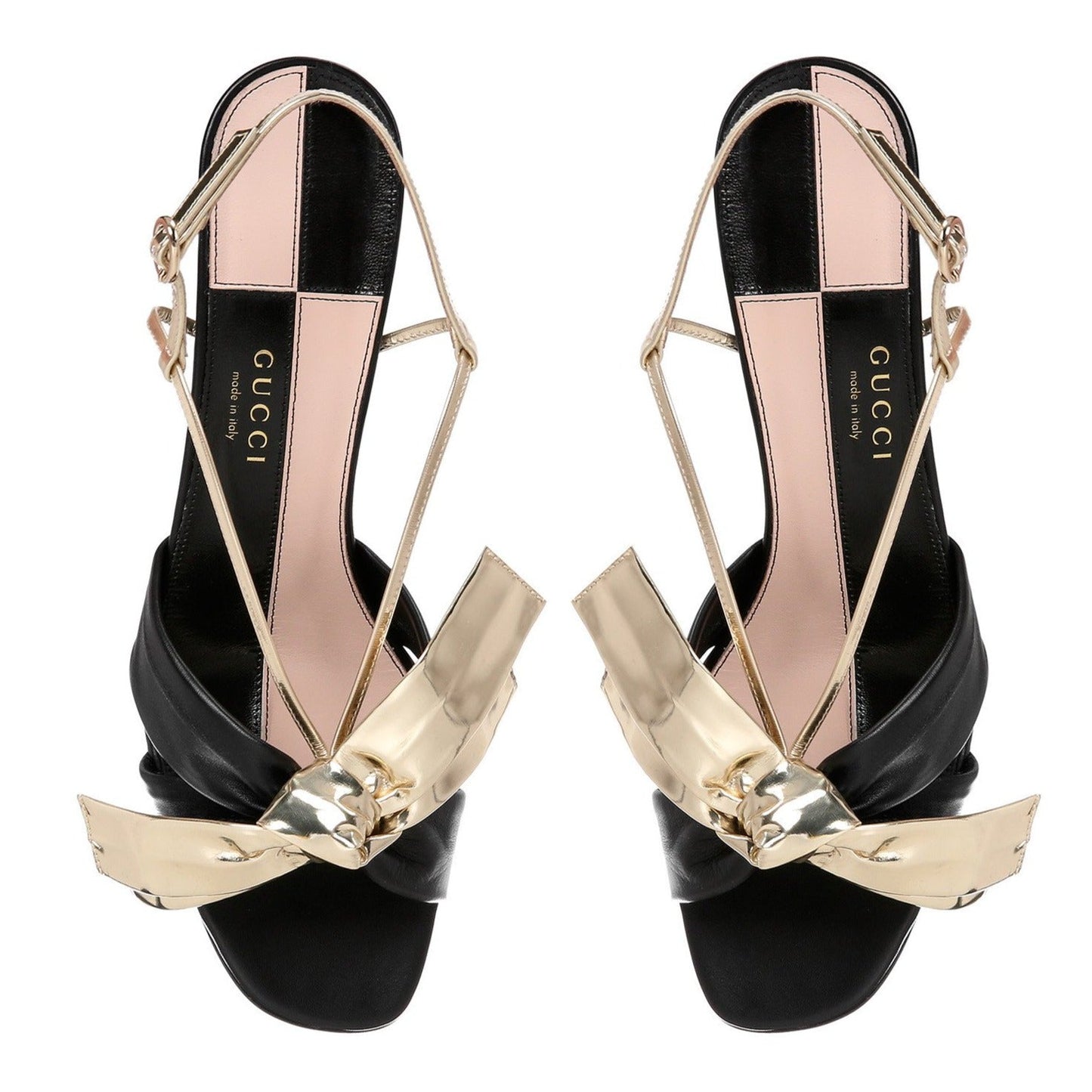 Gucci Leather Mid-heel Sandal With Bow in Black