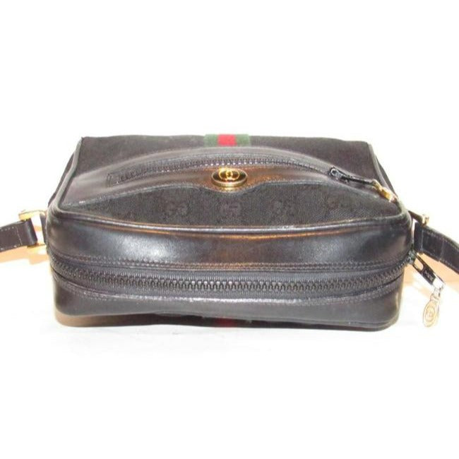 Gucci Ophidia Shoulder Guccissima Canvasleather Crossbodyshoulder With Stripe Black Logo Printred An