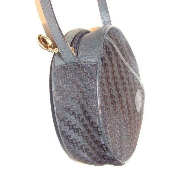Gucci Vintage Canteen Style Pursesdesigner Purses Dark Navy Blue Diagonal Square G Logo Print Canvas