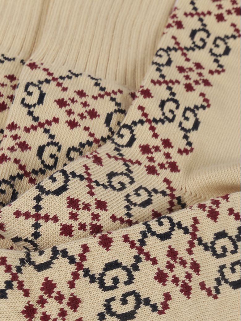 Gucci GG Diamond Socks in Beige