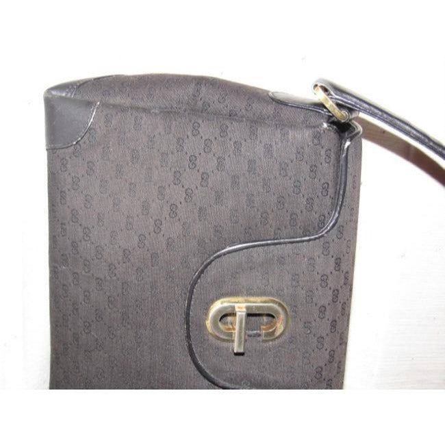 Gucci Black Micro Guccissima Print Jackie Satchel w G Twist Clasp