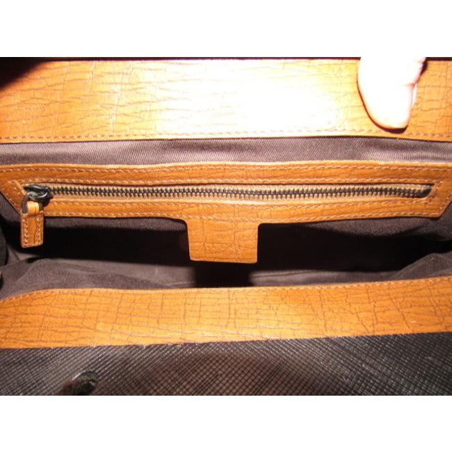 Gucci W Guccissima Canvasleather Top Handle Frame Brown G Logo Printwood Leathercanvaswood Satchel