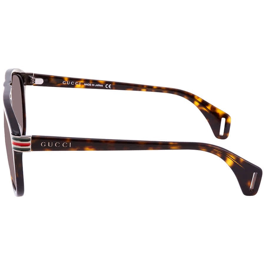Gucci Web Logo Aviators in Havana Brown