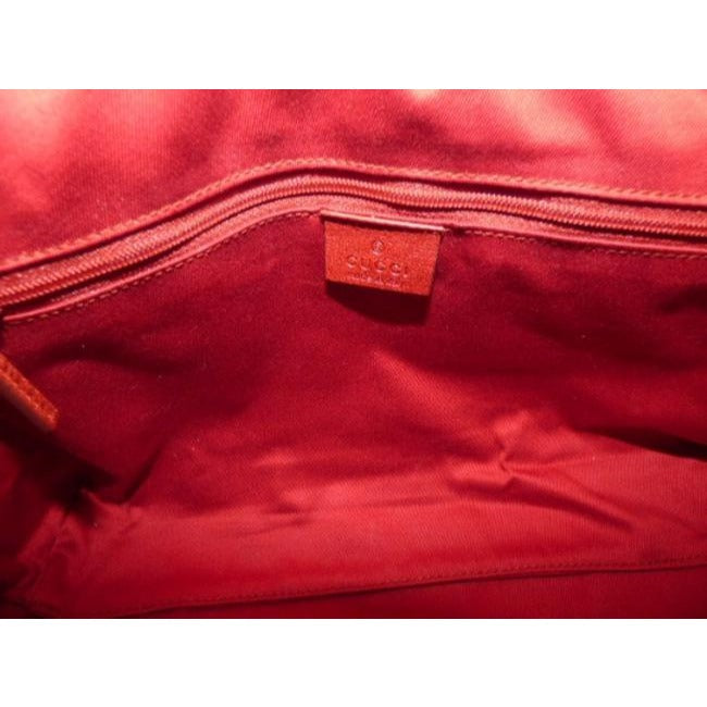 Gucci Hobo Red Canvas And Leather Satchel