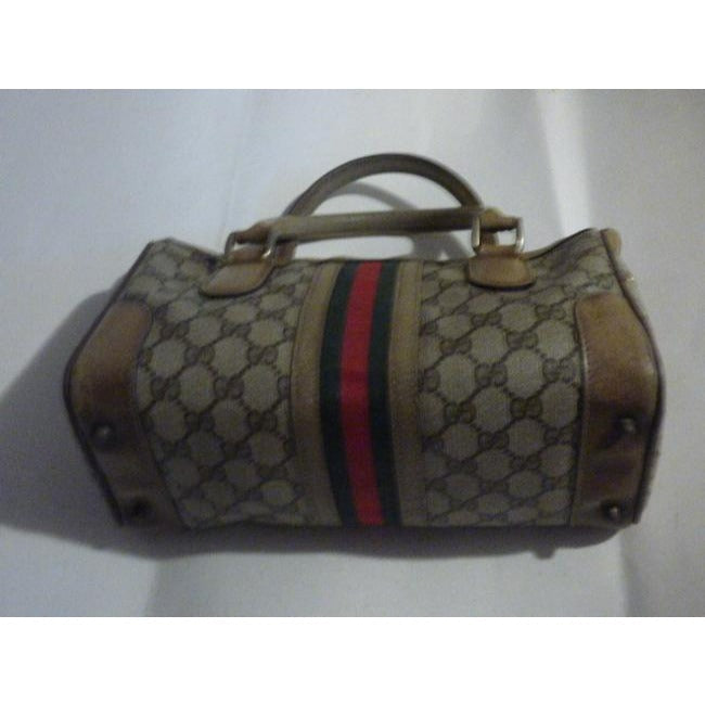 Gucci Boston Vintage Logo Brown Gg Canvas Satchel