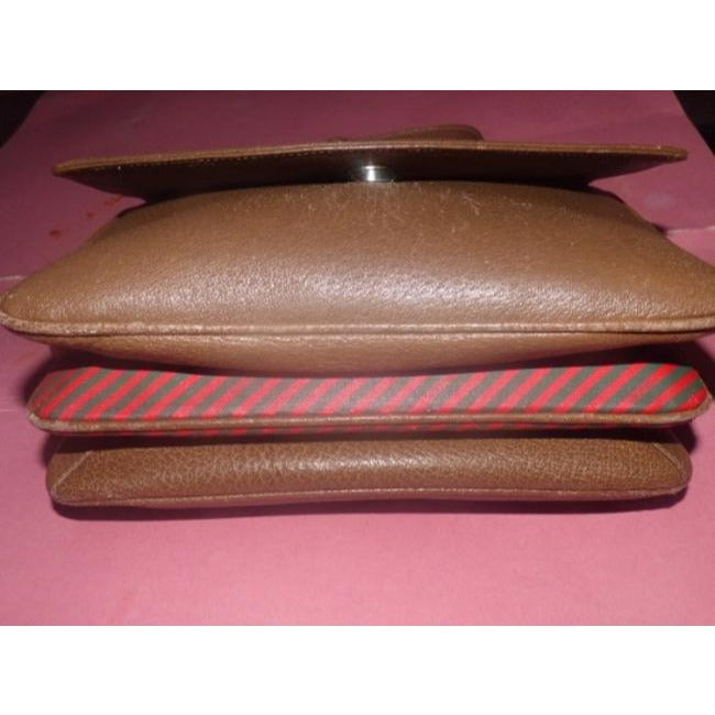 Gucci Vintage Designer Purses Brown Leather And Gg Leather Cross Body Bag