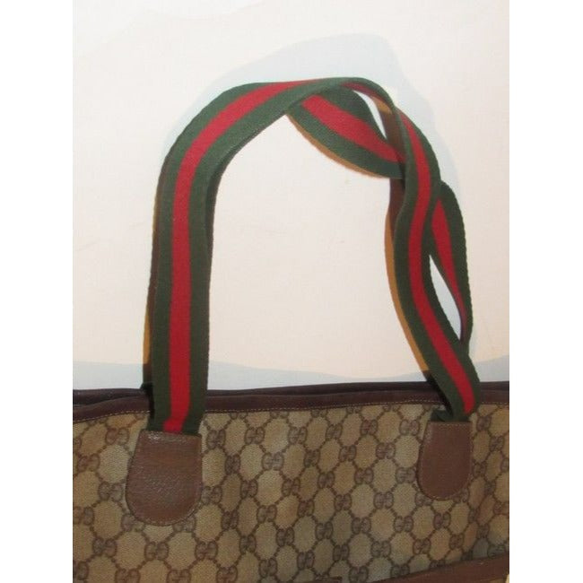 Gucci Vintage Pursesdesigner Purses Leather And Large G Logo Print Coated Canvas In Shades Of Brown