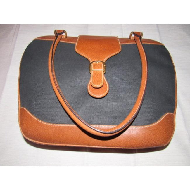 Gucci Vintage Pursesdesigner Purses Black Canvascamel Leather Leathercanvas Satchel