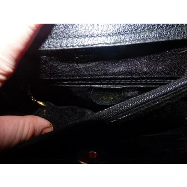 Gucci Xl Two Way Black Suedebamboo Handles Leather And Satchel