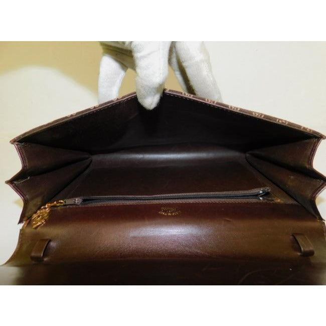 Gucci Clutch Guccissima Suede Leather Two Way Style Clutch Micro G Print In Browns Suede