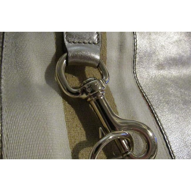 Gucci New Jackie Triangular Shaped Metallic Leather Hobo Bag W Wide Sherry Stripe