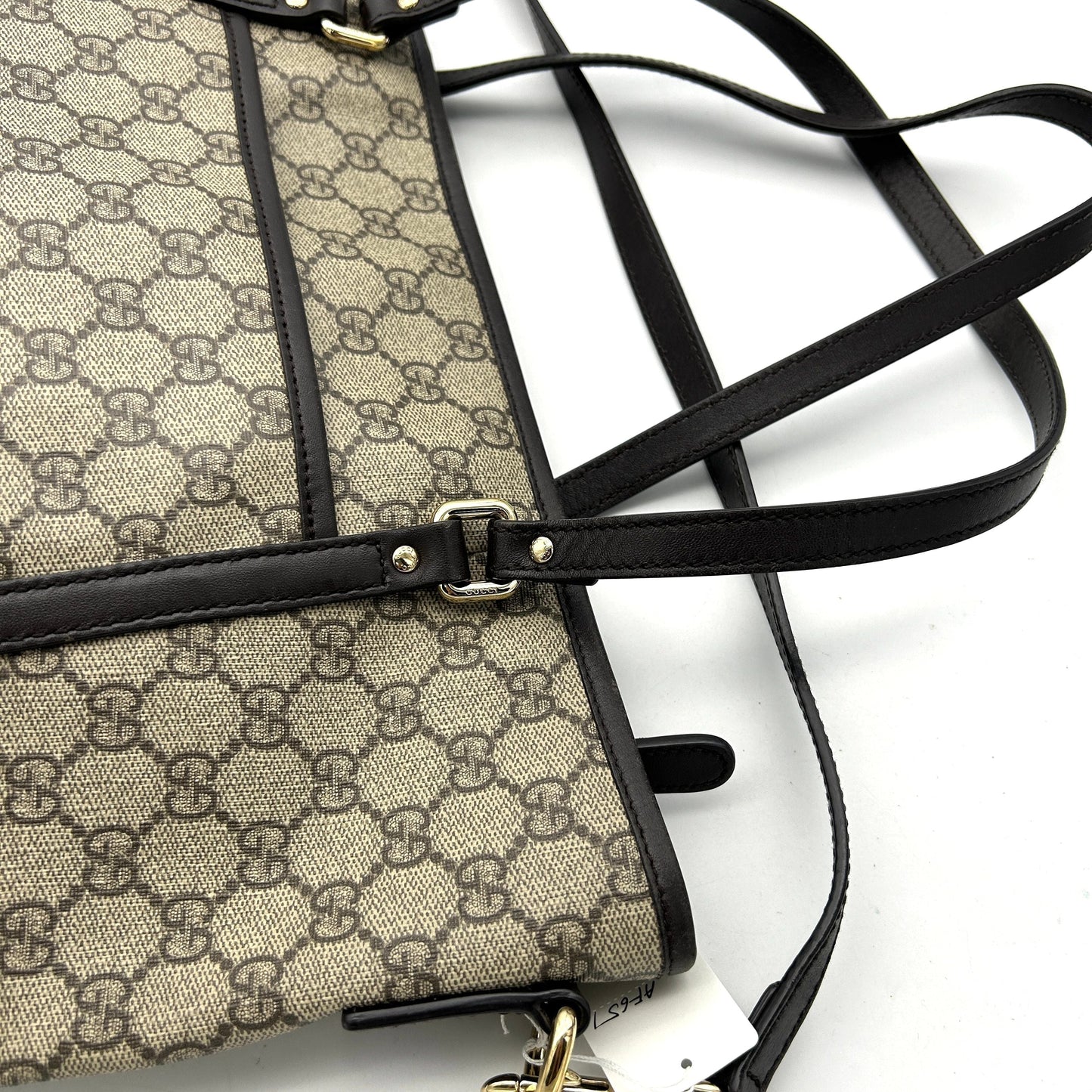 Gucci Beige/Ebony GG Supreme Canvas/Leather Medium Joy Tote Bag AF651
