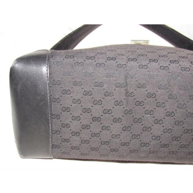 Gucci Black Micro Guccissima Print Jackie Satchel w G Twist Clasp