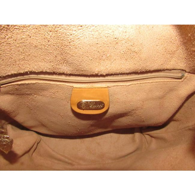 Gucci Vintage Pursesdesigner Purses Camel Leather And A Camel Small G Print On Ivory Coated Canvas S