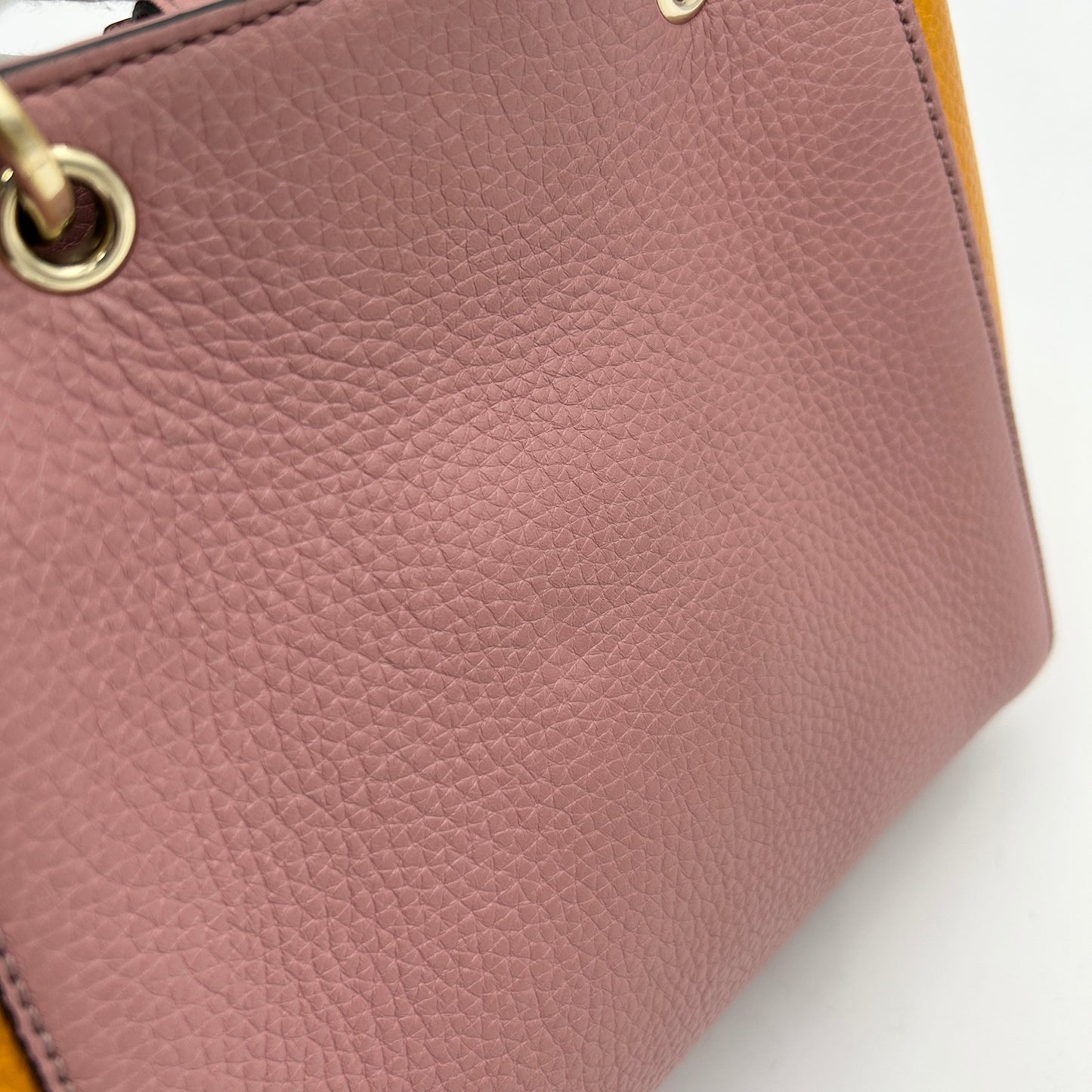Gucci Calfskin Mini Bamboo Shopper Tote Fuchsia Orange LA8883