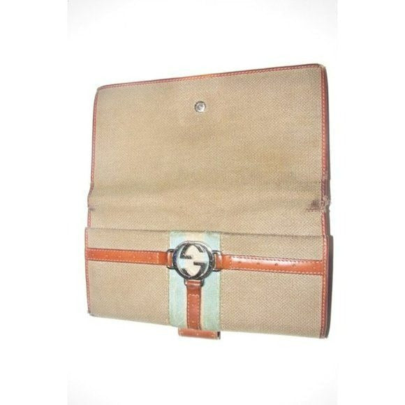 Gucci RARE Web Reins Britt Blondie Khaki Canvas