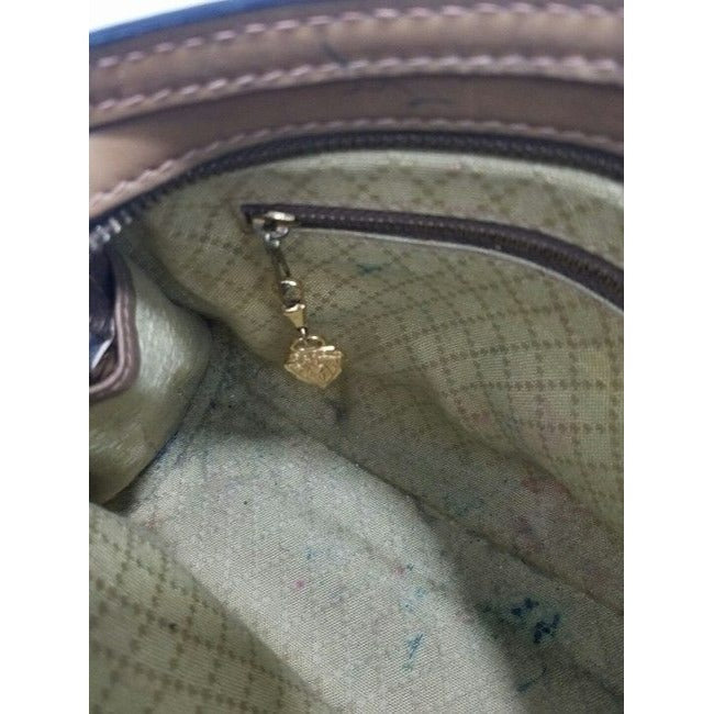 Gucci Vintage Khaki Canvas And Leather Canvas Shoulder Bag