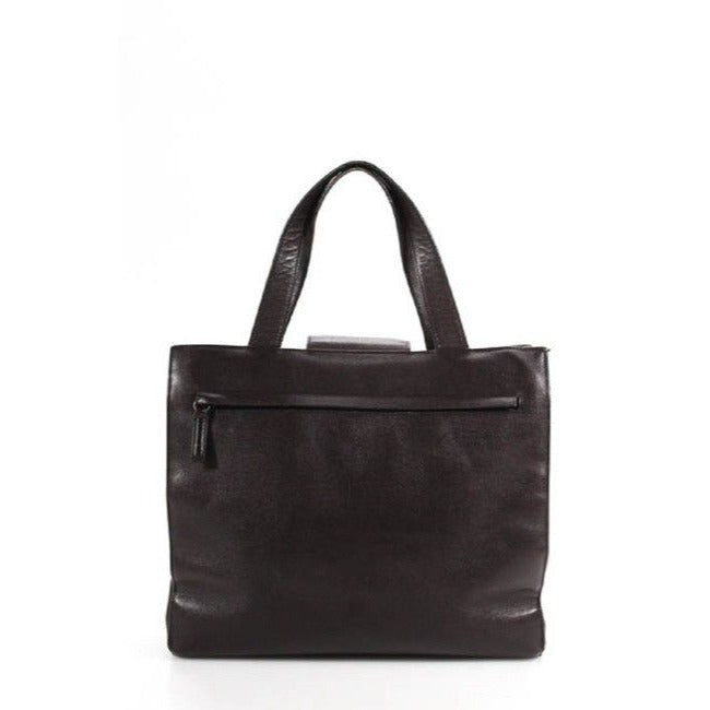Gucci Vintage Satcheltotedesigner Purses Dark Brown Leather With Gold Square G Clasp Satchel