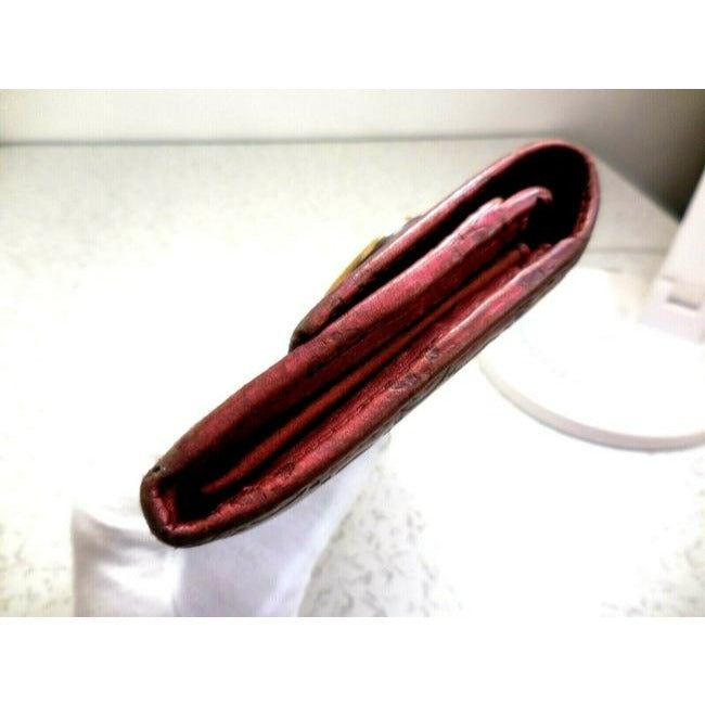 Gucci Metallic Magenta Chrome Xl Embossed Guccissima Leather Wallet